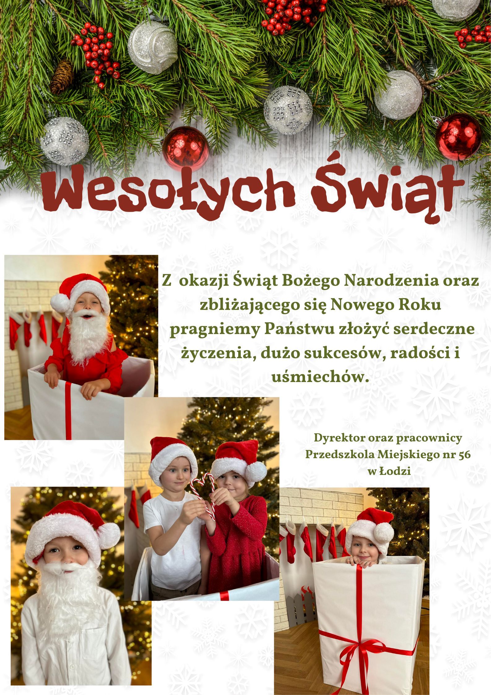 Plakat z życzeniami świątecznymi