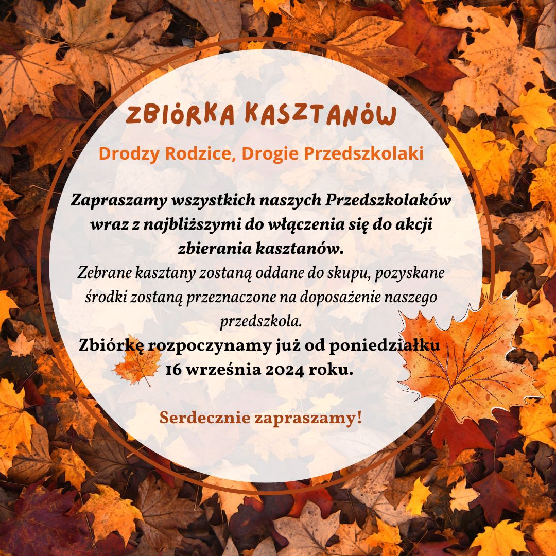 Ogłoszenie o zbiórce kasztanów