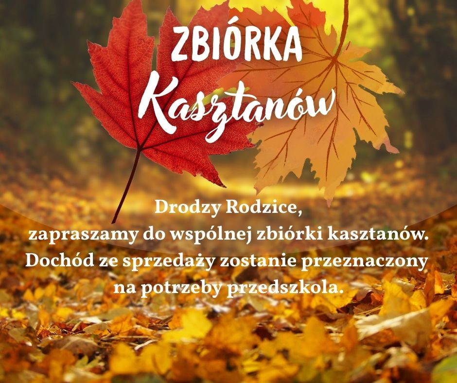 Plakat informujący o zbiórce kasztanów