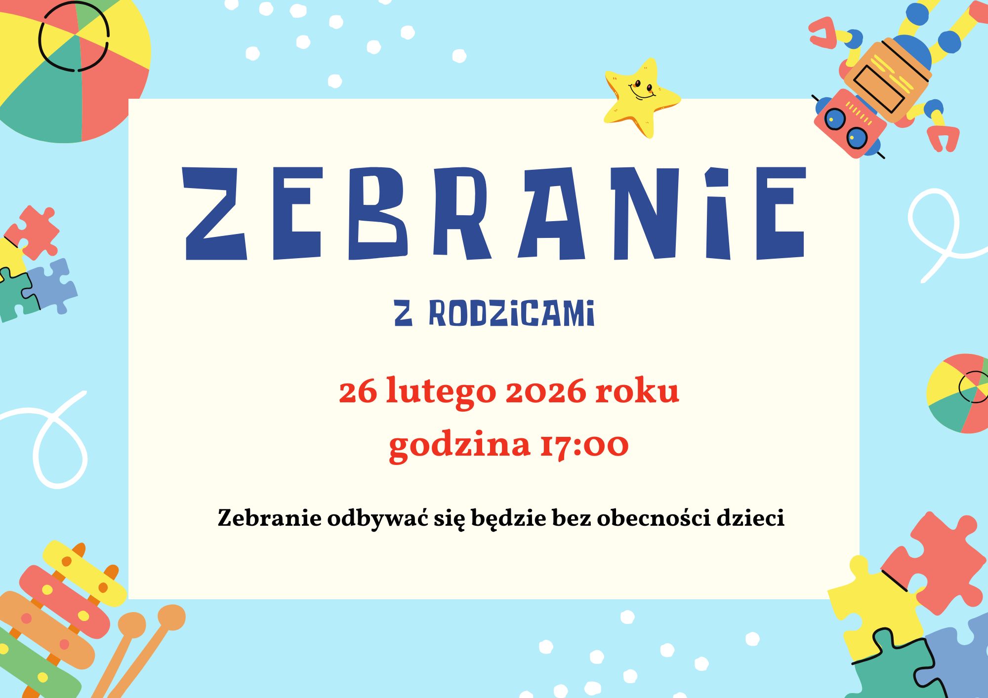 Plakat informujący o zebraniu