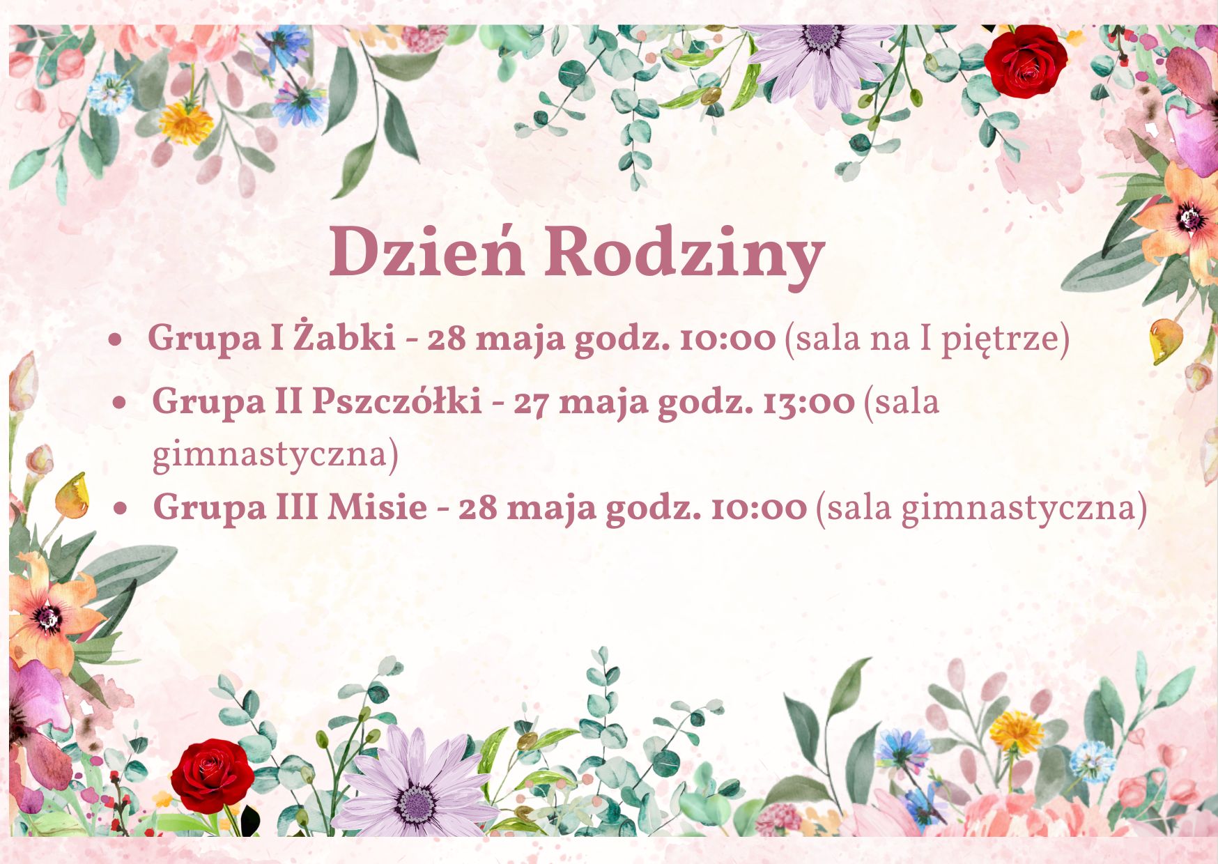 Ogłoszenie o Dniu Rodziny