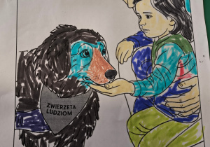 Pokolorowana kolorowanka przez dziecko.