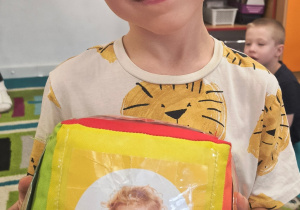 Chłopiec pokazuje wybraną emocje.