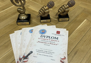 Dyplomy i statuetki.